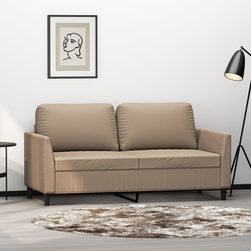 Tweezitsbank Kunstleer Kleurig 140 cm Cappuccino