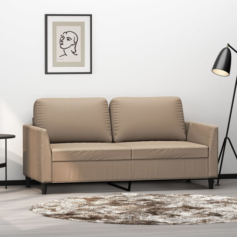 Tweezitsbank Kunstleer Kleurig 140 cm Cappuccino