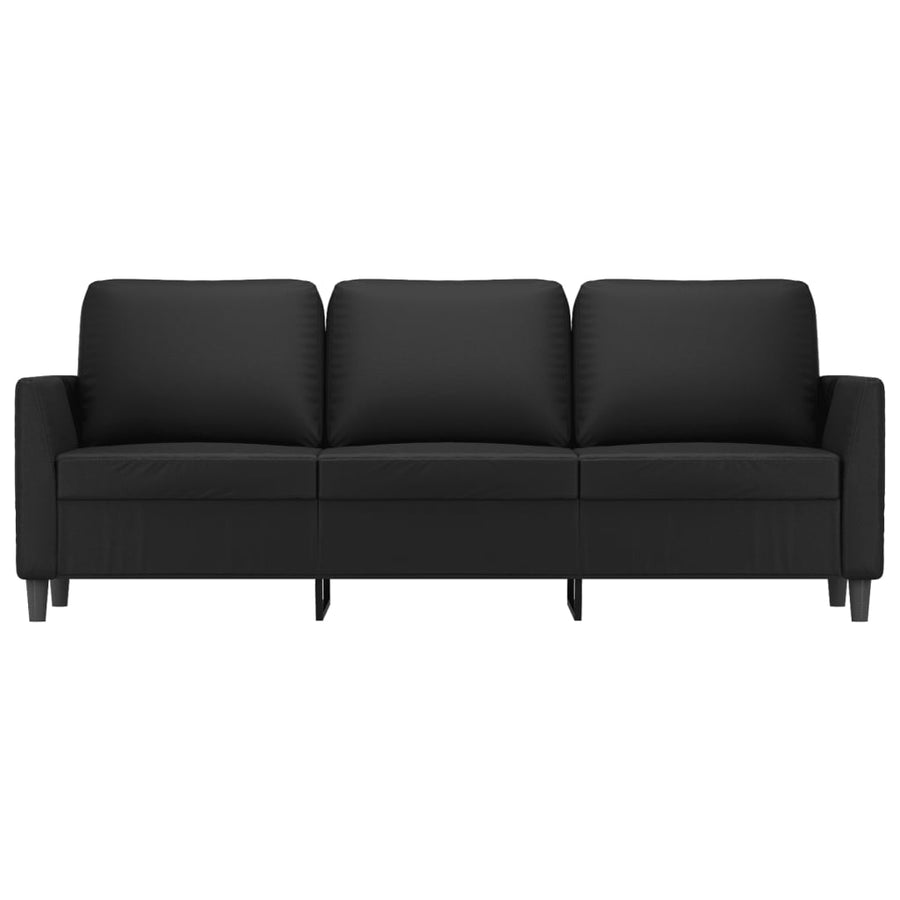 Driezitsbank Kunstleer 180 cm Zwart