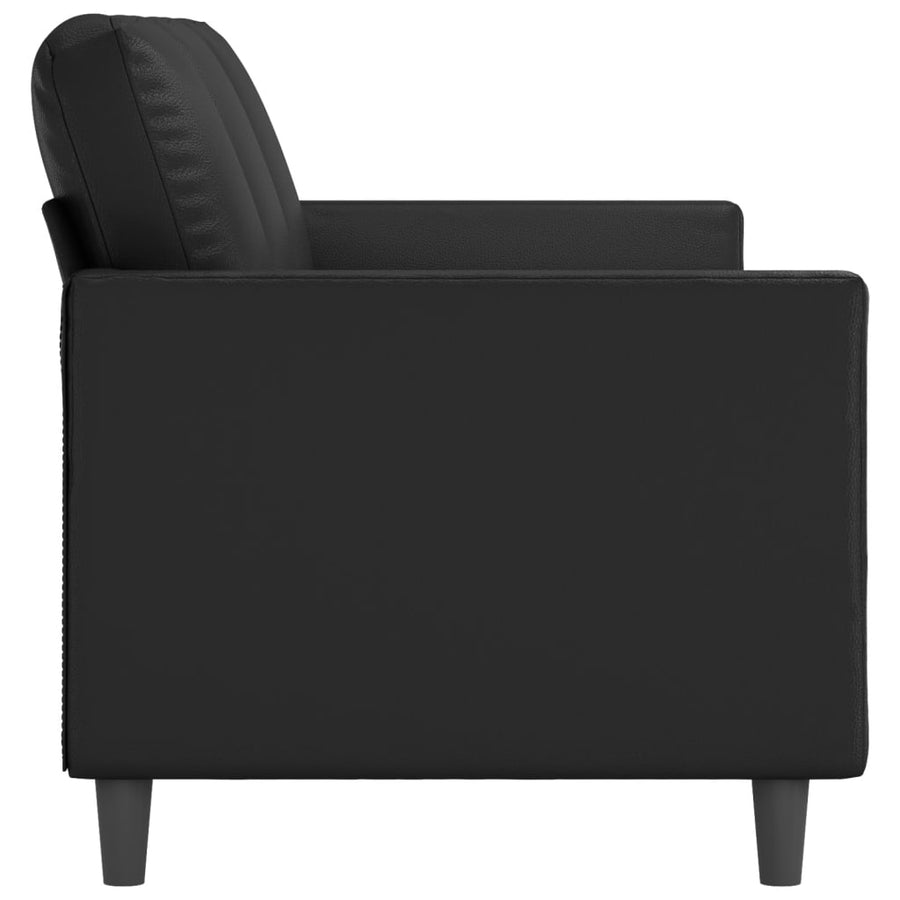 Driezitsbank Kunstleer 180 cm Zwart
