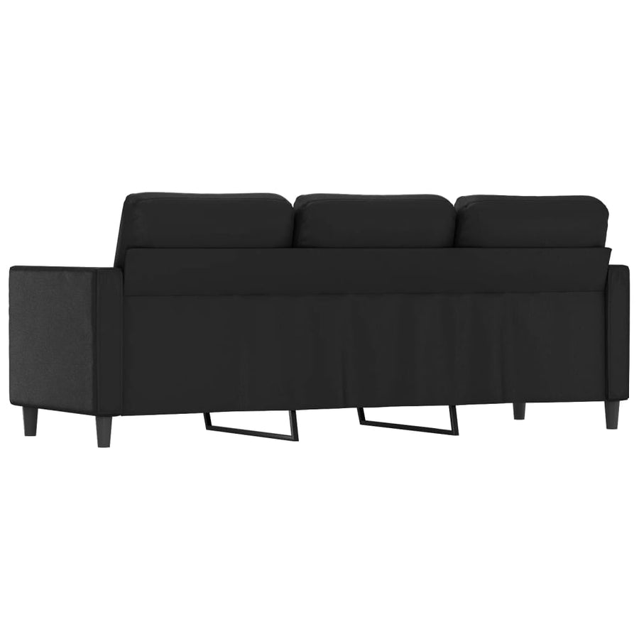 Driezitsbank Kunstleer 180 cm Zwart