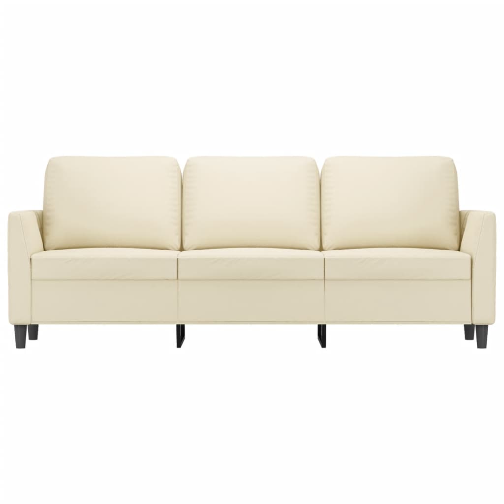 Driezitsbank Kunstleer Kleurig 180 cm Crème
