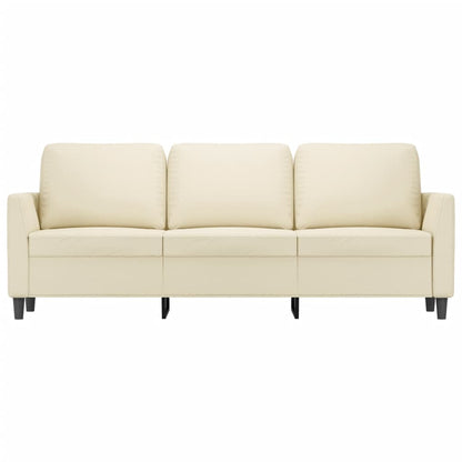 Driezitsbank Kunstleer Kleurig 180 cm Crème