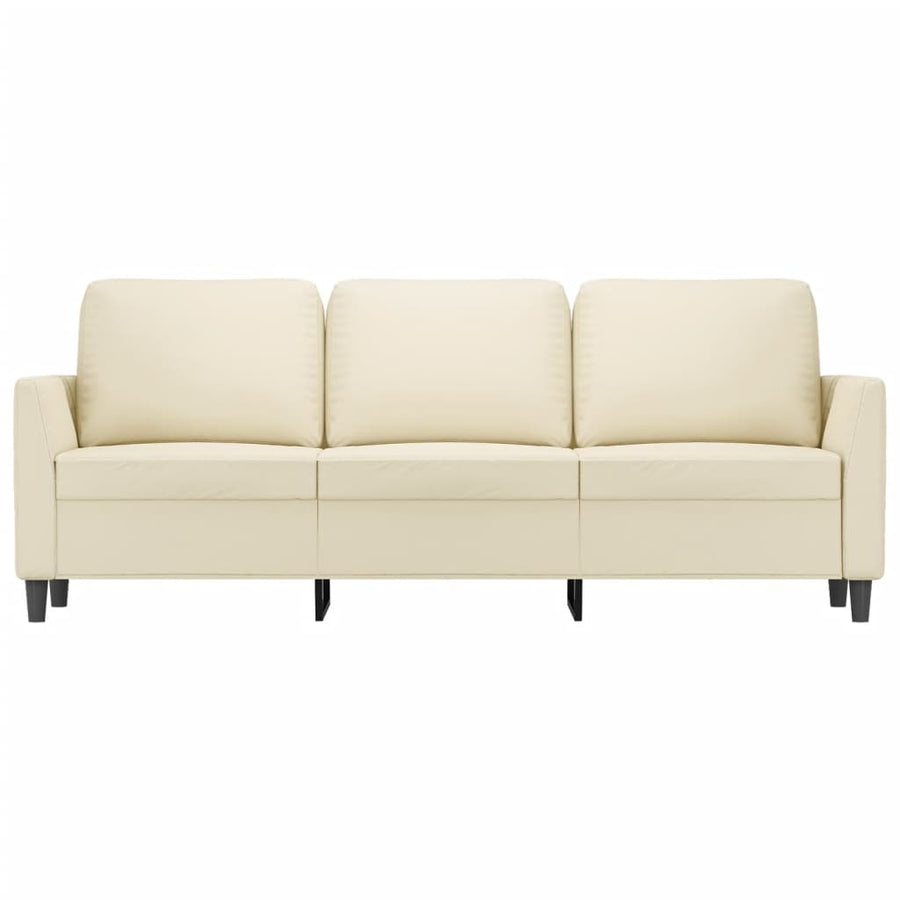 Driezitsbank Kunstleer Kleurig 180 cm Crème