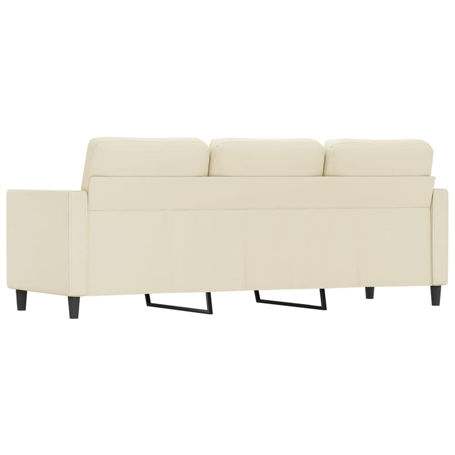 Driezitsbank Kunstleer Kleurig 180 cm Crème