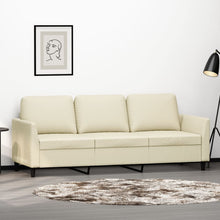 Driezitsbank Kunstleer Kleurig 180 cm Crème