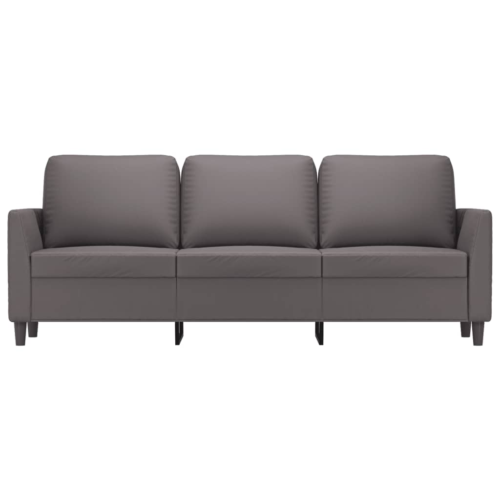 Driezitsbank Kunstleer 180 cm Grijs