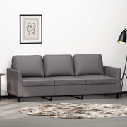 Driezitsbank 180 cm kunstleer grijs