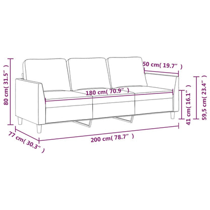 Driezitsbank Kunstleer Kleurig 180 cm Cappuccino