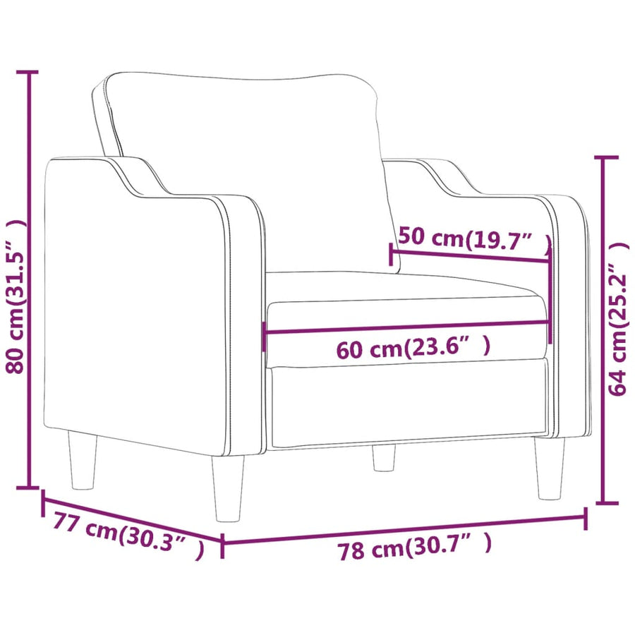 Fauteuil Stof 60 cm Zwart