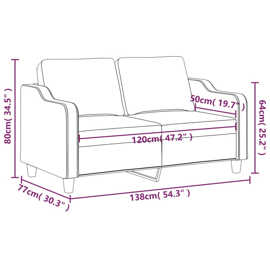 Tweezitsbank Stof 120 cm Bruin