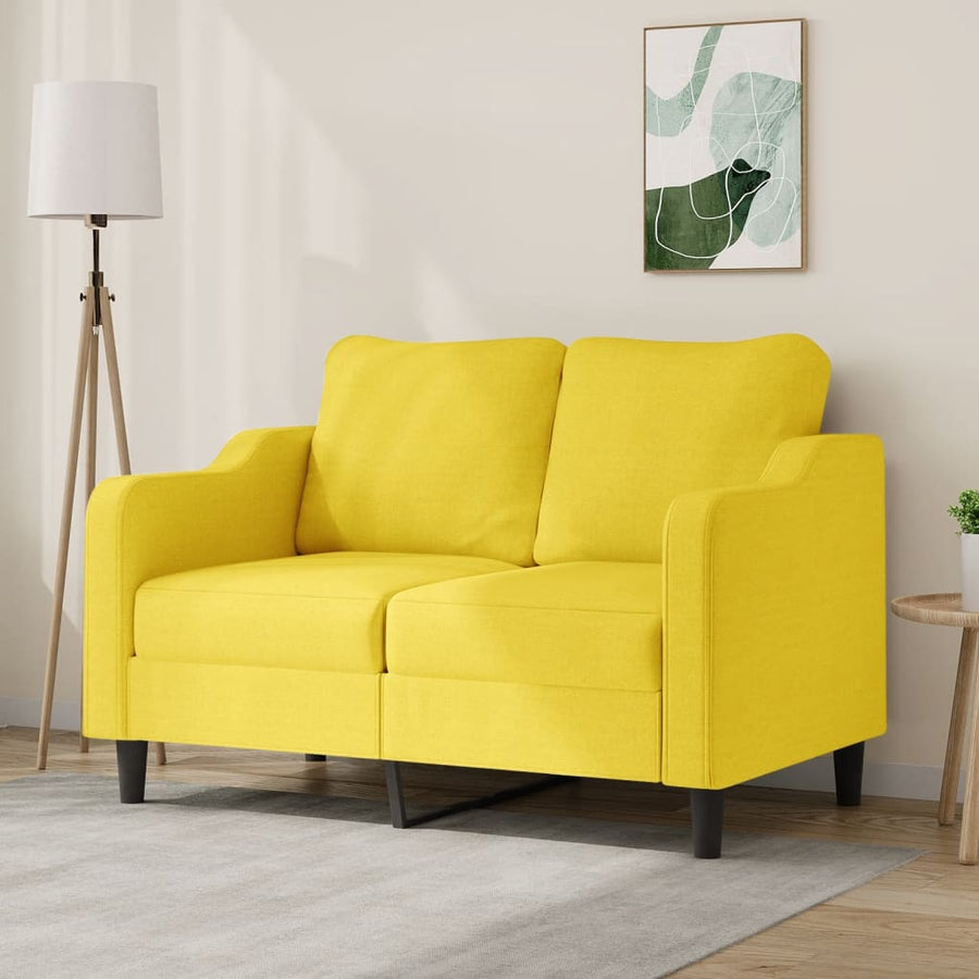 Tweezitsbank Stof 120 cm Lichtgeel