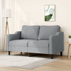 Two-seater sofa 140 cm fabric light grey