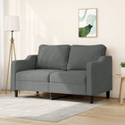 Two-seater sofa 140 cm dark gray fabric