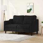 Two-seater sofa 140 cm fabric black