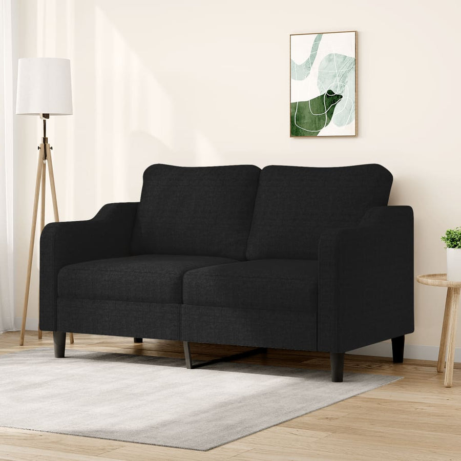 Tweezitsbank Stof 140 cm Zwart