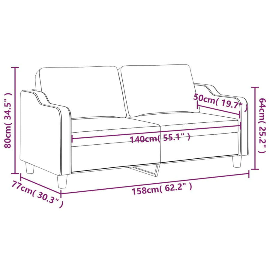 Tweezitsbank Stof 140 cm Wijnrood