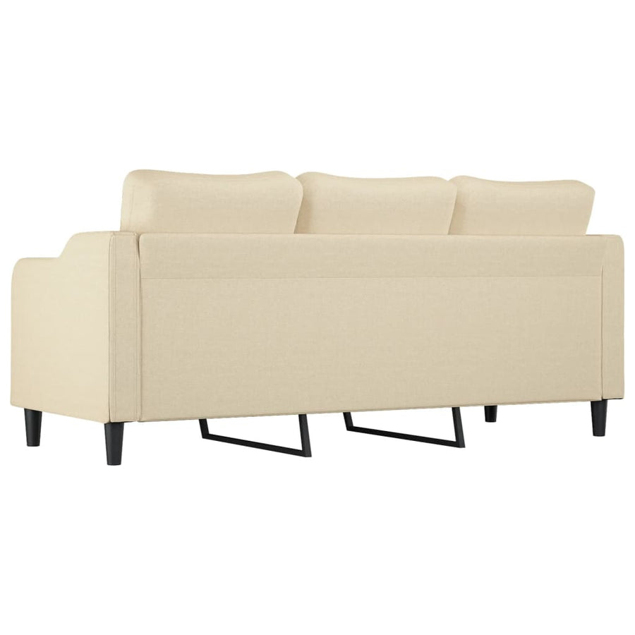 Driezitsbank Stof Kleurig 180 cm Crème