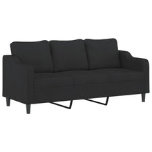 Driezitsbank Stof 180 cm Zwart
