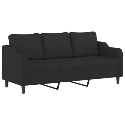 Driezitsbank Stof 180 cm Zwart