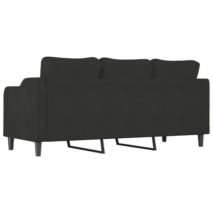 Driezitsbank Stof 180 cm Zwart