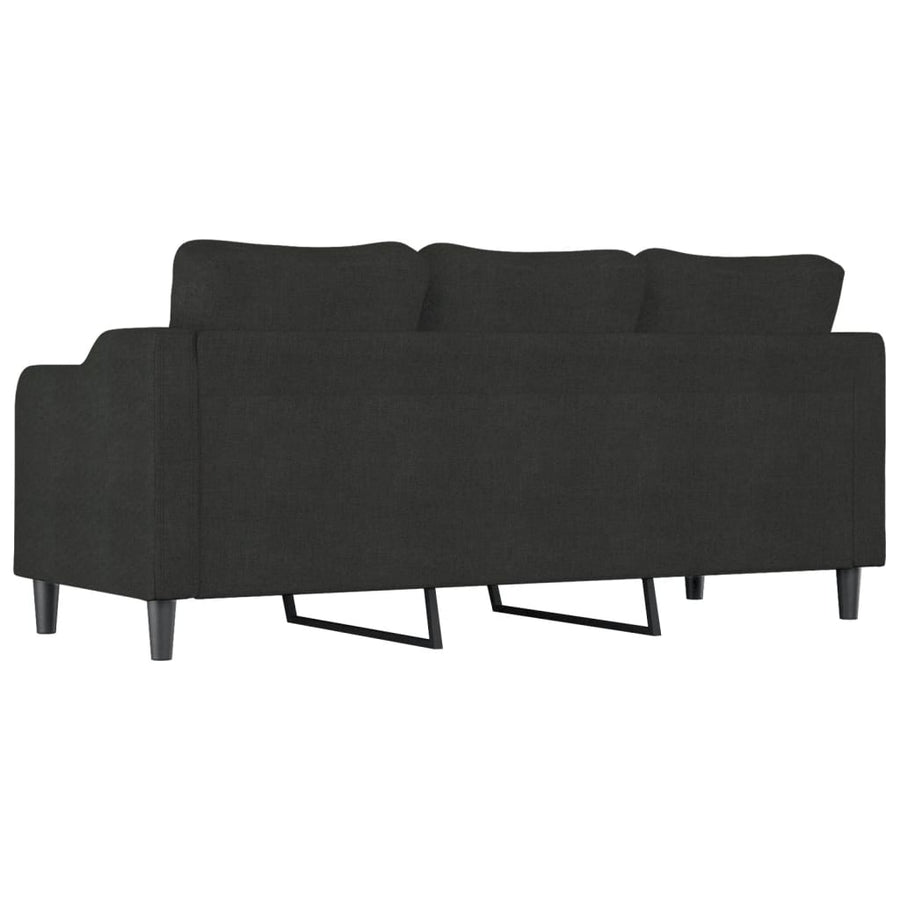 Driezitsbank Stof 180 cm Zwart