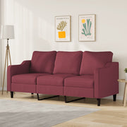 Driezitsbank stof rood 180 cm