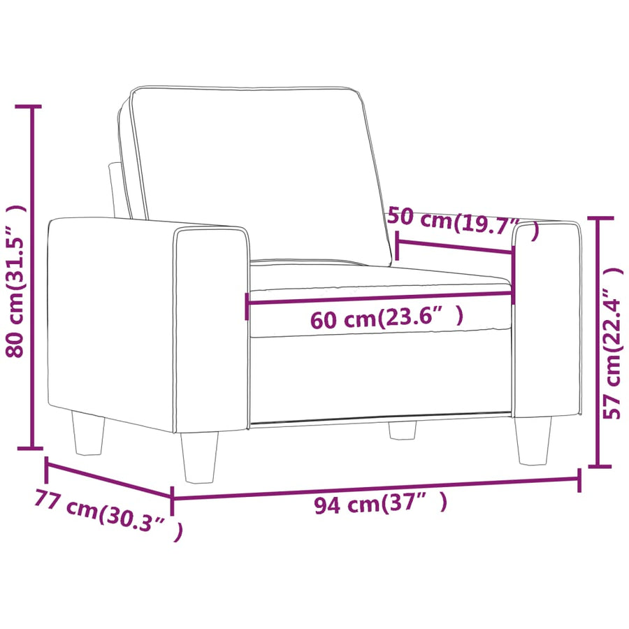 Fauteuil Stof 60 cm Lichtgrijs