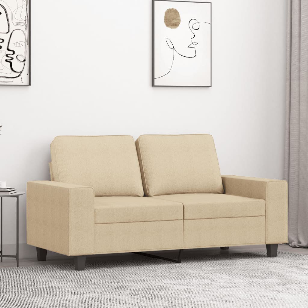 Tweezitsbank Stof Kleurig 120 cm Crème