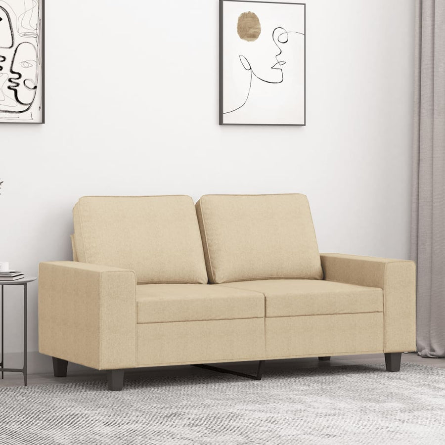 Tweezitsbank Stof Kleurig 120 cm Crème