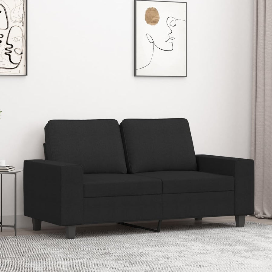 Tweezitsbank Stof 120 cm Zwart