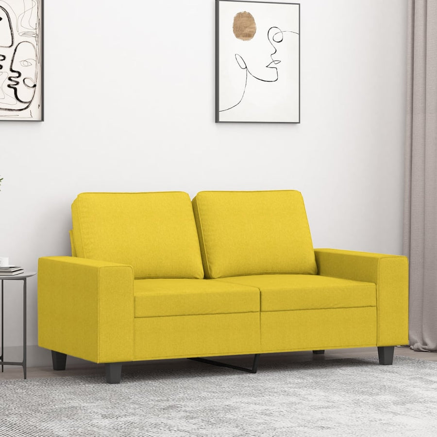 Tweezitsbank Stof 120 cm Lichtgeel