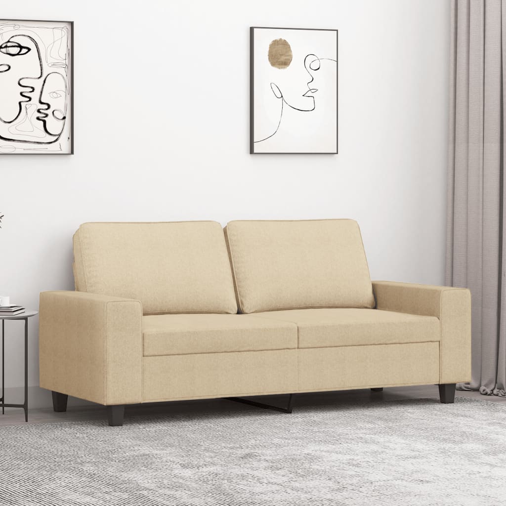 Tweezitsbank Stof Kleurig 140 cm Crème