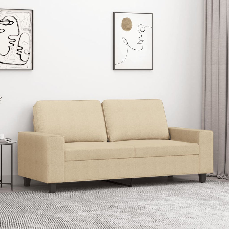 Tweezitsbank Stof Kleurig 140 cm Crème