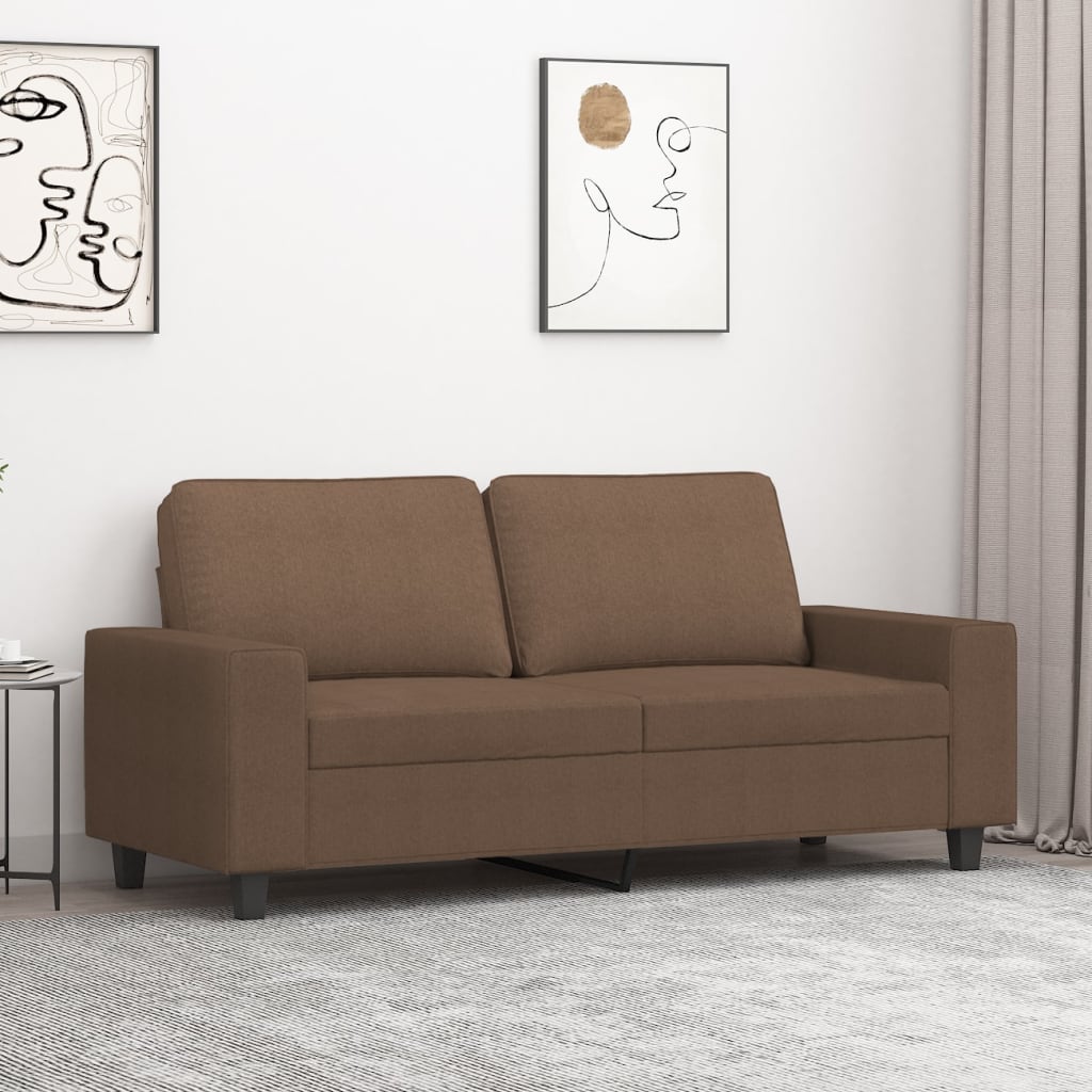 Tweezitsbank Stof 140 cm Bruin