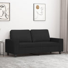 Tweezitsbank 140 cm stof zwart