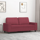 Two-seater sofa 140 cm fabric wine red