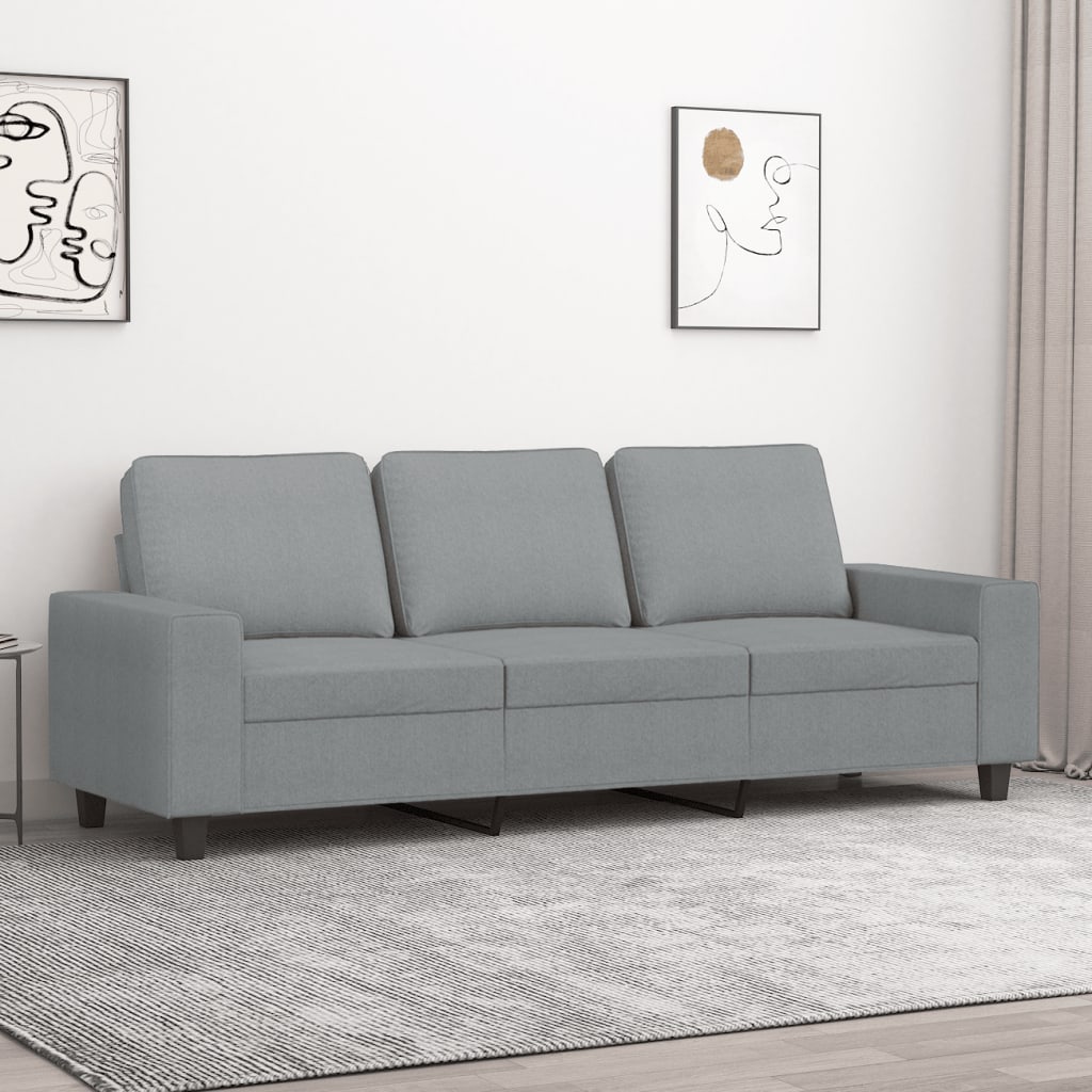 Driezitsbank Stof 180 cm Lichtgrijs