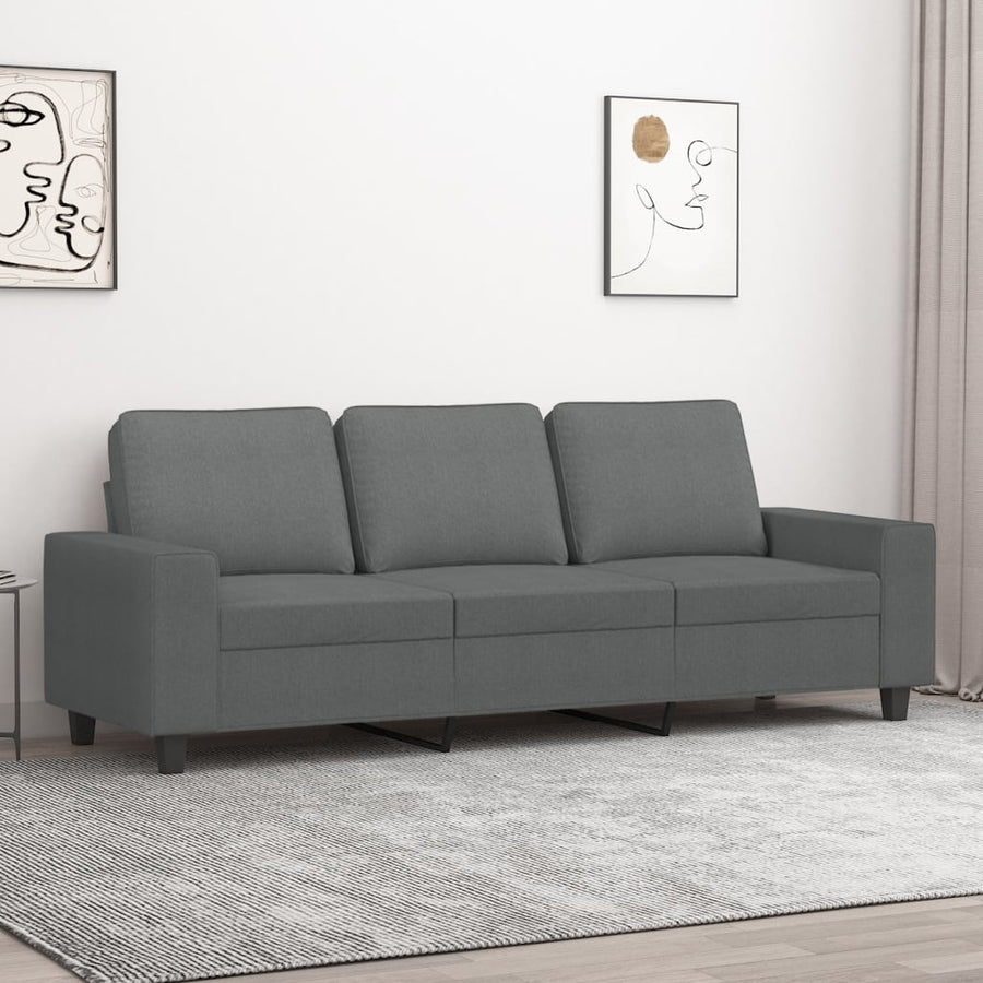 Driezitsbank Stof 180 cm Donkergrijs