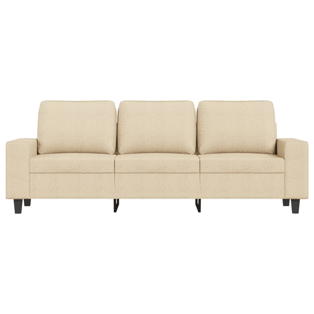 Driezitsbank Stof Kleurig 180 cm Crème