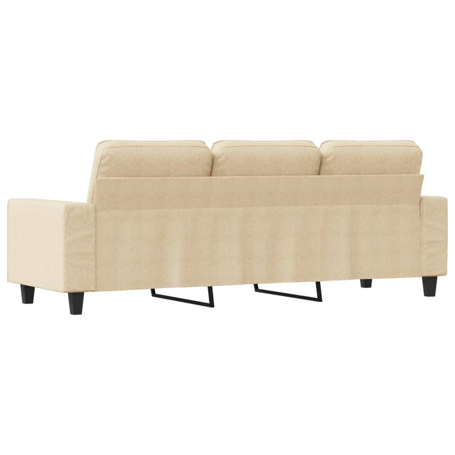 Driezitsbank Stof Kleurig 180 cm Crème