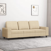 Driezitsbank 180 cm stof crème