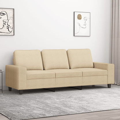Driezitsbank Stof Kleurig 180 cm Crème