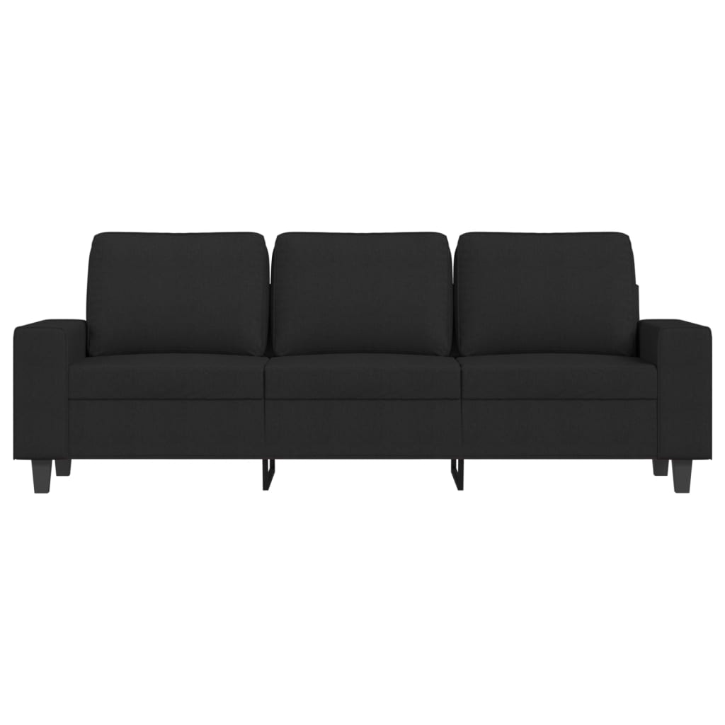 Driezitsbank Stof 180 cm Zwart