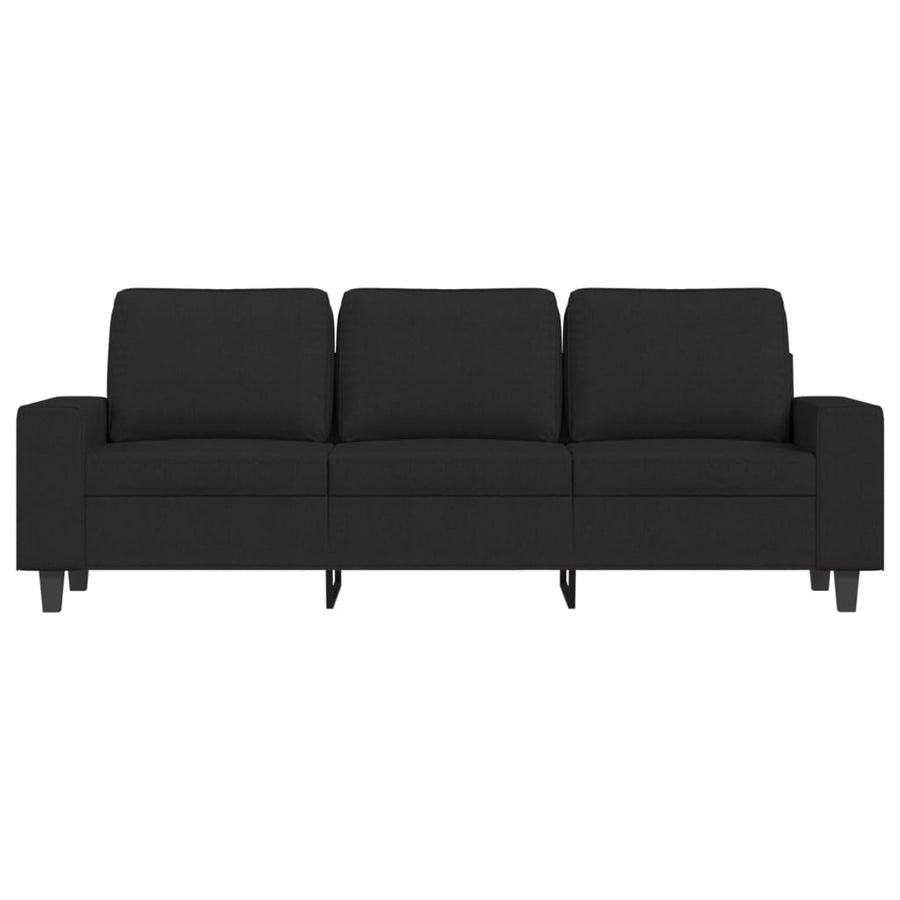 Driezitsbank Stof 180 cm Zwart