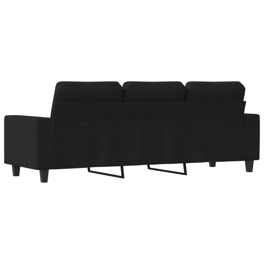 Driezitsbank Stof 180 cm Zwart