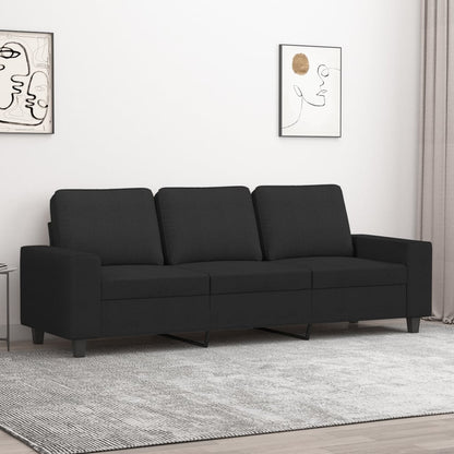 Driezitsbank Stof 180 cm Zwart