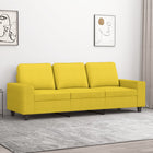 Three-seater sofa 180 cm fabric light yellow