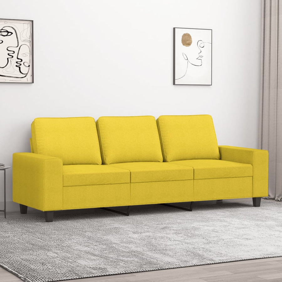 Driezitsbank Stof 180 cm Lichtgeel