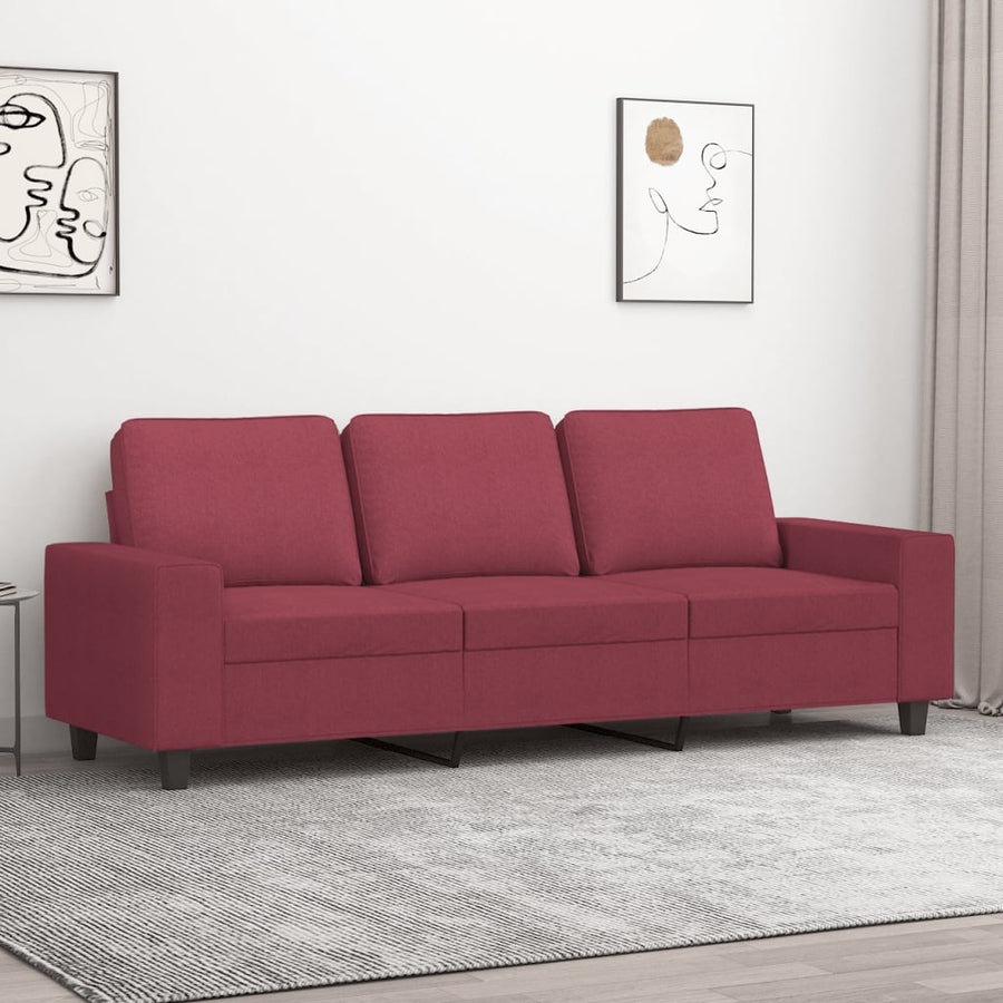 Driezitsbank Stof 180 cm Wijnrood